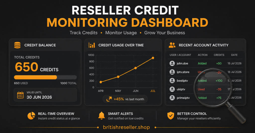 Reseller Credit Monitoring Dashboard Concept