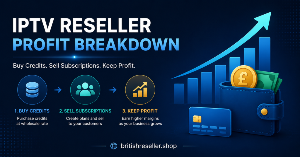 IPTV reseller profit breakdown illustration